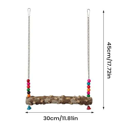 Chicken Swing Toy – Wooden Claw Perch Bridge, Hanging Exercise Ladder, Bell Accessory | Interactive Poultry Play Set, Enrichment Activity Equipment for Coop Cage Use - size: B
