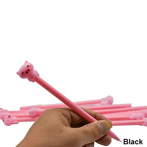 Maydahui 12 PCS Pink Pig Gel Pen Cute Piggy Pens Novelty Animal Pen Facial Expressions Black Ink for School Office Students Supplies