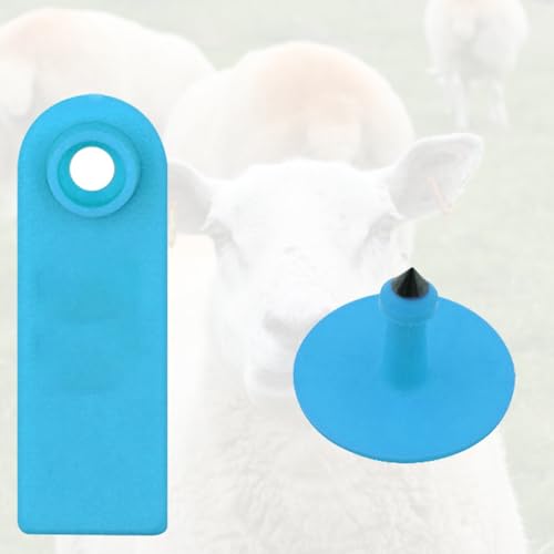 Blank Cattle Ear Tags for Farms/Pastures, Waterproof Livestock Plastic Cattle Identification Ring, Sheep Ear Tag Kit 1-100 Number Plastic Livestock Lug Tag(Blue,Sheep) - color: Blue, size: Sheep