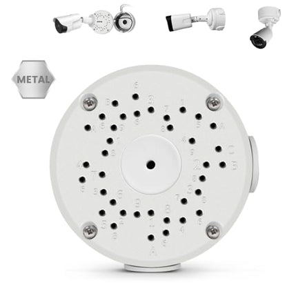 【Only Compatible with Bullet Cameras】 Universal Bullet Security Camera Mount Bracket Hide Cable, Metal Electric Enclosure, Waterproof Outdoor Camera Cover, Base Junction Box for CCTV Cams (1 Pack)