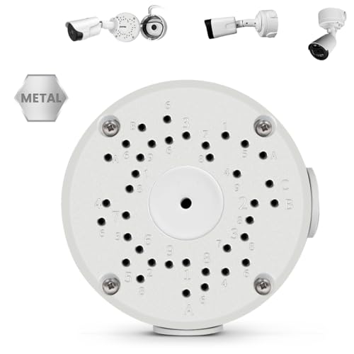 【Only Compatible with Bullet Cameras】 Universal Bullet Security Camera Mount Bracket Hide Cable, Metal Electric Enclosure, Waterproof Outdoor Camera Cover, Base Junction Box for CCTV Cams (1 Pack)