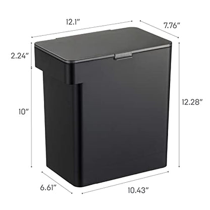 YAMAZAKI Home Tower Airtight Pet Food Storage Container - Cat And Dog Food Holder Bin With Transparent Lid And Handle - Large - Polypropylene - 15 Lbs., 3.2 Gallons, 12 Quarts - color: Black, size: Large