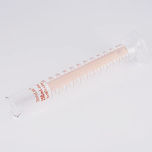 stonylab 1-Pack Graduated Cylinder, Borosilicate Glass 250 ml Heavy Wall Graduated Glass Measuring Cylinder - size: 250 ml