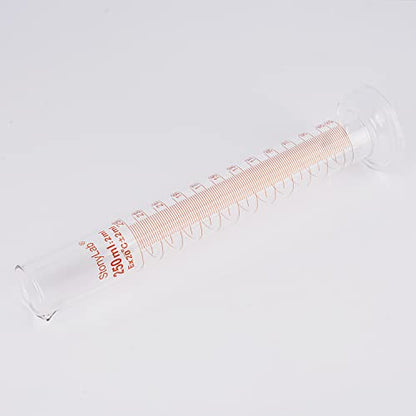 stonylab 1-Pack Graduated Cylinder, Borosilicate Glass 250 ml Heavy Wall Graduated Glass Measuring Cylinder - size: 250 ml