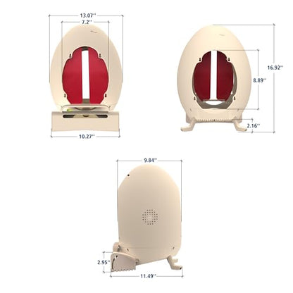 Roll Away Chicken Nesting Box, Egg-Shaped Hen Laying Box with Automatic Egg Collection, Wall Mount or Floor Stand, Rust-Free ABS (Pro (2 Boxes, 6 Pad+2Eggs))
