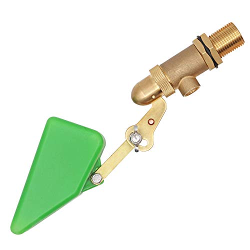 1/2 Inch Brass Valve with Plastic Float Water Float Valve with Adjustable Arm Automatic Fill Float Ball Valve for Water Tank Fountains Livestock Waterer