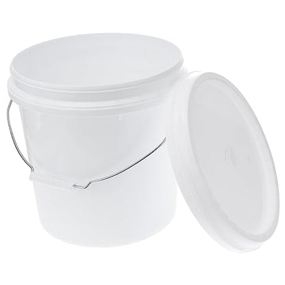 HEALLILY Food Container Sand Bucket All Purpose Pail 5 Gallon Buckets Food Storage Containers with Lids Airtight Pails Mop Bucket Toy Food with Cover Vomit Bucket Food Grade Plastic White