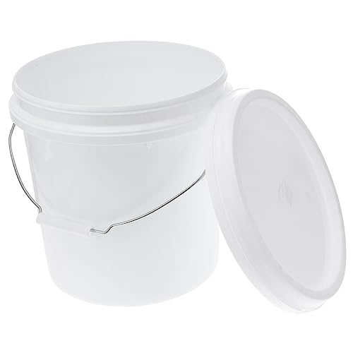 HEALLILY Food Container Sand Bucket All Purpose Pail 5 Gallon Buckets Food Storage Containers with Lids Airtight Pails Mop Bucket Toy Food with Cover Vomit Bucket Food Grade Plastic White