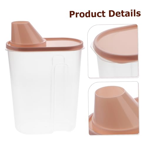 Airtight Plastic Grain Storage Container with Lid Large Cereal Box for Oatmeal Rice and Dry Food Organization Easy-pour Design for Kitchen Use
