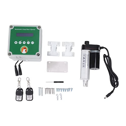 Haofy Automatic Chicken Coop Opener Linear Actuators Electric Poultry House Door Motor Kit with Light, Automatic Chicken Coop Door Opener,Closer (US Plug)