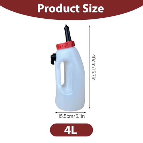 Calf Bottle with Detachable Nipple 4L Nursing Bottle with Regulating Valve and Handle Farm Equipment