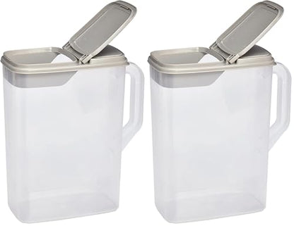Buddeez Pet Food Storage Container - 8 Quart Capacity Dog/Cat Food & Bird Seed Container with Durable EZ Grip Handle, Flip Gray Lid (includes 1 Cup Clear Scoop) (Pack of 2) - size: 8 Pounds (Pack of 2)