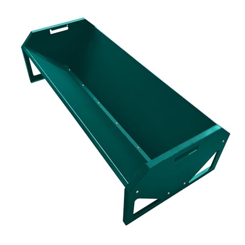 Garvee Livestock Feeder, 45.13" Hay Feeder for 10 Sheep Once, Heavy Duty 22 Gallon Capacity Livestock Feeding Trough for Horse, Goat, Sheep, Cattle, Cow, Alpaca, Dark Green - color: Dark Green