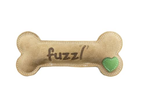 Fuzzl Large Leather Bone Dog Toy Natural and Tough Dog Toys - Long Lasting Chew Toys for Aggressive Chewers - Strong Dog Toy for Dogs and Puppy - style: Bone