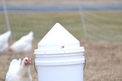 RentACoop Anti-Roost Cone for 5 Gallon Round Chicken Bucket Waterers and 20lb Feeders