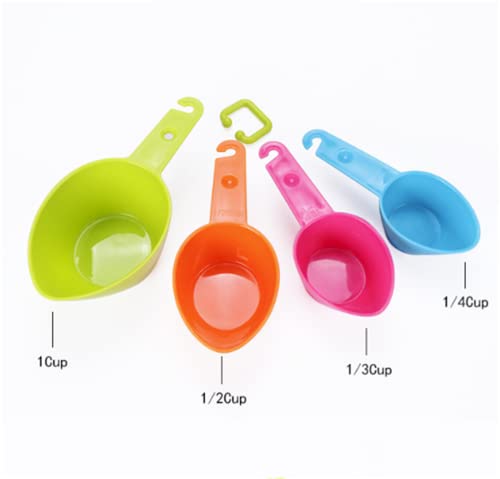 4 Pack/Set Pet Food Plastic Measuring Cup, Pet Measuring Food Spoon for Dog,Cat and Bird Food(Random Color)