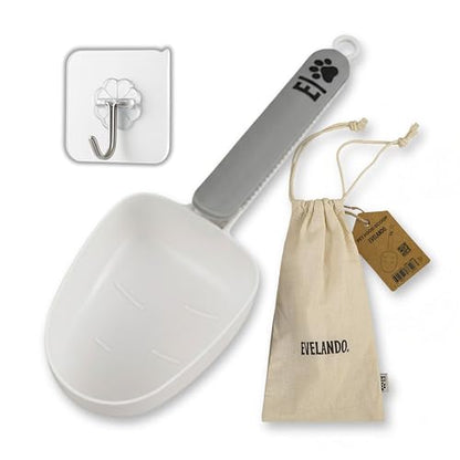 Dog Food Measuring Cup 1 Cup BPA-Free Tool with Non-Slip Grip Handle & Bag Clip Includes Cotton Storage Bag & Adhesive Hook for Dogs & Cats (Gray) - color: Gris