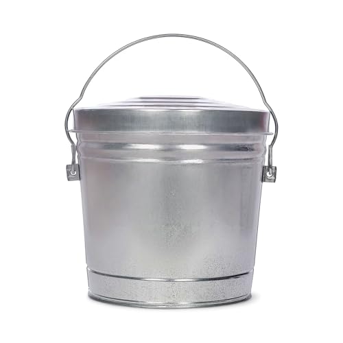 6-Gallon Galvanized Steel Storage Can with Locking Lid - Airtight Metal Container