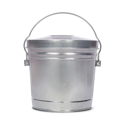 6-Gallon Galvanized Steel Storage Can with Locking Lid - Airtight Metal Container