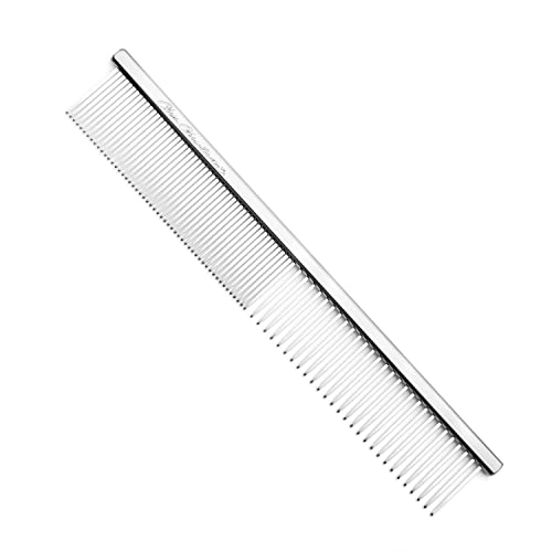 Chris Christensen 5in Face and Feet Fine/Coarse Butter Comb, Groom Like a Professional, Rounded Corners Prevent Friction and Breakage, Solid Brass Spin with Steel Teeth, Chrome Finish - size: 006 - 5 Inch Fine/Extra Fine