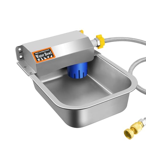Automatic Water Dispenser for Dog,Heavy Duty Stainless Steel Water Bowl Dispenser,3L Water Feeder for Horse,Dog,Cat and Other Livestock
