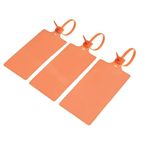 Plastic Seals Shipping Tags Logistics Use Big Sign Tie Large Label Tie, 255mm Total Length, Package of 100pcs (Orange) - color: Orange