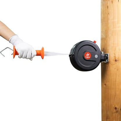 Electric Fence Gate Handle, Built in 10m Electric Fence Poly Tapes | Retractable Reusable Electric Fence Handle Allowing Free Entry and Exit Without Power Interruption - size: Tape Gate Handle - 10M
