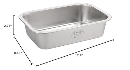 PEDAY 0.84 Gallon Dog Water Bowl, Human Grade Stainless Steel, for Medium & Large Sized Dogs- Silver Classic - color: Silver Classic, size: 0.84 gallon