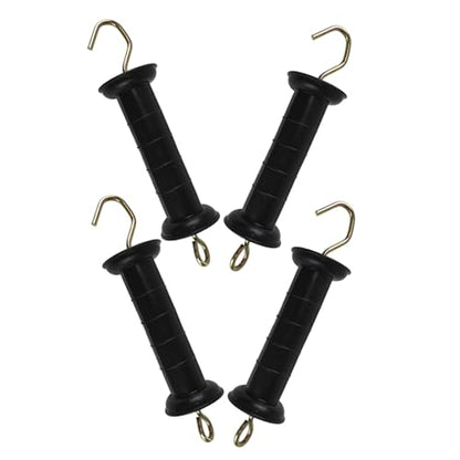ERINGOGO 4pcs Electric Fence Insulated Gate Handles with Spring Hook, Heavy Duty Pp and Iron Material, Universal Compatibility for Garden and Outdoor Fences, Suitable for Livestock