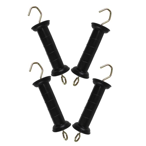 LIFKOME 4pcs Electric Fence Gate Handle Insulator, Plastic and Iron Material with Spring, Easy Installation for Garden Fence and Ranch Management, Outdoor Farm Gate Accessories