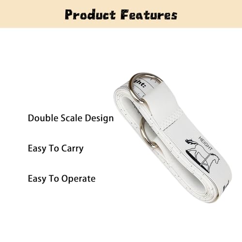 Horse Height and Weight Measurement Tape - Double Scale Horse Weight Tape for Accurate Waist Measurement - Ideal for Weight Loss Tracking - 8.2 Feet Long