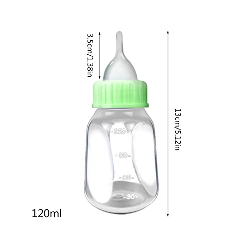 4 Pieces Pet Feeding Bottles Kit Newborn Small Animal Milk Bottle for Kitten Puppy Nursing Nipple Brush 4oz - color: Blue