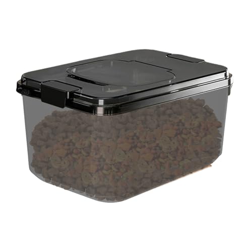 Airtight Dog Food Container – Stackable Pet Treat and Food Storage Bin with Lid, Heavy Duty Durable Bucket, Farmhouse Design | Ideal for Kitchen Pantry, Outdoor Feeding, and Pet Foods Preservation - color: Blacks