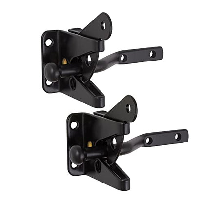 Design House 189407-MB Self-Locking Heavy Duty Gate Latch 2-Pack Matte Black - color: Matte Black, size: 2-Pack Gate Latch or Lock
