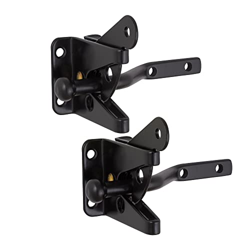 Design House 189407-MB Self-Locking Heavy Duty Gate Latch 2-Pack Matte Black - color: Matte Black, size: 2-Pack Gate Latch or Lock