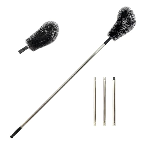 1 pcs 240 cm Huge Tank Brush (Black, with Extra Head), Big Brush Head Size (32 cm), Long Handle, with Extendable Stainless Steel Pole, PP Stiff-Bristled, for Large Water Bucket - color: 1 Pcs 240 Cm (Black)+extra Black Head
