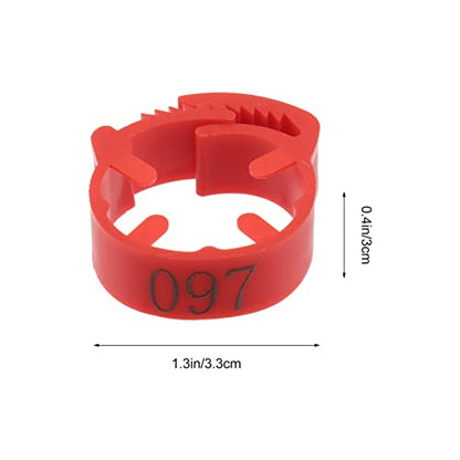 100 Pack Poultry Leg Bands - Durable Numbered Chicken and Duck Identification Rings for Easy Breed Management(Red,2 Packs) - color: Red, size: 2 packs