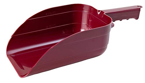 Little Giant® Plastic Utility Scoop | Heavy Duty Durable Stackable Farm Feed Scoop | 5 Pint | Ranchers, Homesteaders and Livestock Farmers | Made in USA - color: Burgundy