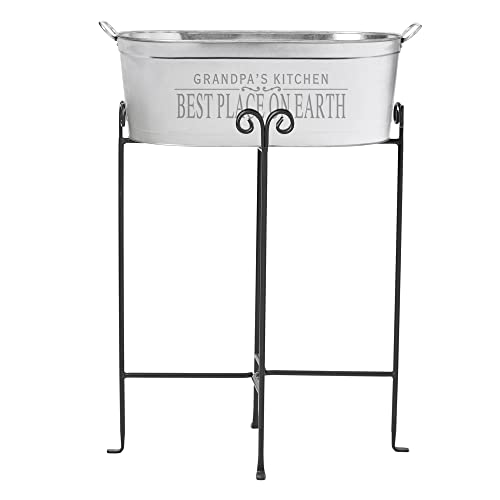 Let's Make Memories Personalized Serve Up Good Times Beverage Tub - Galvanized Drink Tub - w/Stand - color: Serve Up Good Times, size: With Stand