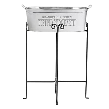Let's Make Memories Personalized Serve Up Good Times Beverage Tub - Galvanized Drink Tub - w/Stand - color: Serve Up Good Times, size: With Stand