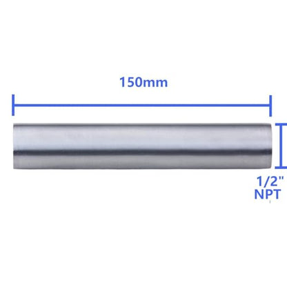 CONSTELLAR 304 Stainless Steel Pipe Nipple 1/2" NPT Female x 1/2" NPT Female Threaded Fitting 6 Inch (150mm) Length 3mm Wall Thickness Heavy Duty Seamless Pipe Nipple for Water Gas Oil fluid (1 Pack) - size: 1/2" NPT Female x 1/2" NPT Female, style: 150mm