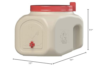 OverEZ Compact Chicken Waterer with No Spill System, Outside and Inside Poultry Drinker, 5 Gallon High Capacity Waterer Dispenser for Hens