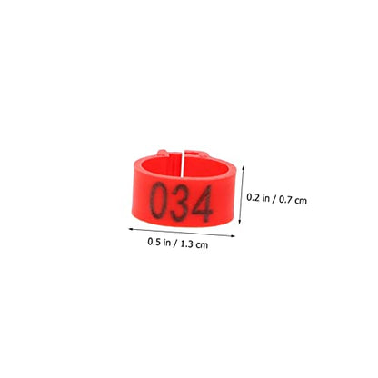 UPKOCH 100pcs Ring Packs Plastic Chicken Leg Bands for Pigeon Racing and Poultry Management - color: Red