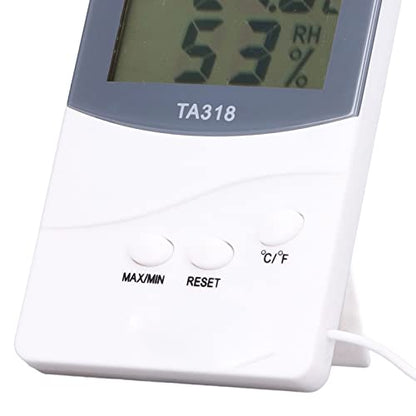 Zerodis Indoor Outdoor Thermometer Hygrometer Temperature Humidity Meter with Probe Sensor for Home Garden Wall Table Mount Large Screen Display Celsius Fahrenheit