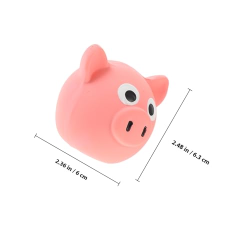 BESPORTBLE Squeaky Pig Head Dog Chew Sturdy Bite-Resistant Puppy Play Ball Interactive Training for Small and Large Dogs Pink
