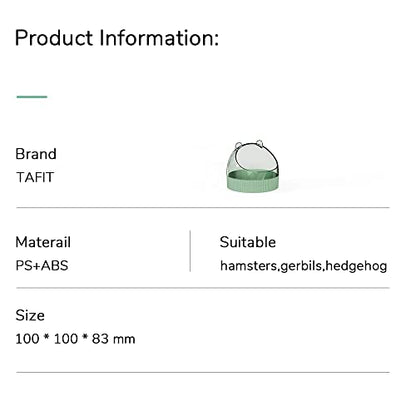 Cute Hamster Food Bowl Hedgehog Dish for Dwarf Hamsters, Syrian Hamsters, Gerbils, Mice, Rats, Small Animals, Green - color: Green