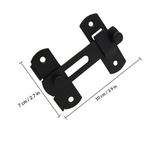 Alipis 2pcs Stainless Steel Door Latch Lock with Safety Security for Pet Cage and Barn Gate, Large Matte Black Heavy-Duty Door Buckle Suitable for Home and Outdoor Fence Use