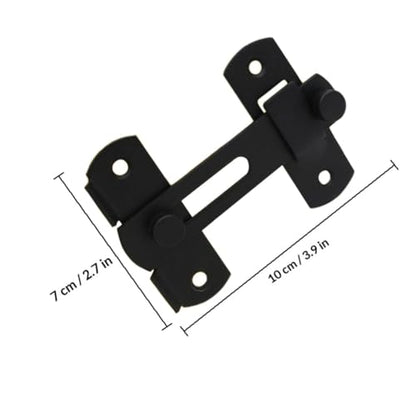 Alipis 2pcs Stainless Steel Door Latch Lock with Safety Security for Pet Cage and Barn Gate, Large Matte Black Heavy-Duty Door Buckle Suitable for Home and Outdoor Fence Use