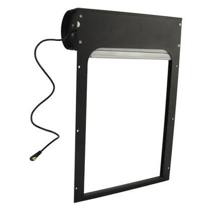 Automatic Chicken Coop Door, Solar Powered Timer Control with LED Display for Poultry Safety Duck Goose Farm, Metal Plastic Construction (Black) - color: Black
