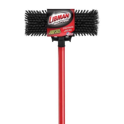 Libman 1028525 13.5 in. Steel Handle Heavy Duty Scrub Brush Black & Red - Pack of 4